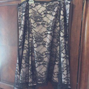 Alfani Satin with Lace Overlay Skirt